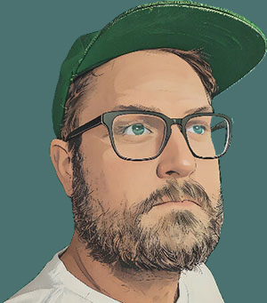 graphic illustration style picture of Gregory Noack